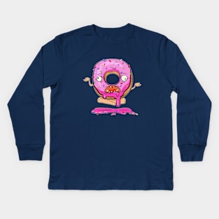 Meditating Donut Kids Long Sleeve T-Shirt